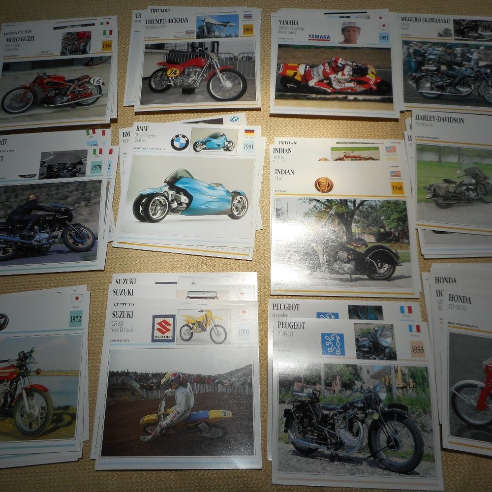Lot 25 Vintage Atlas Editions Motorcycle Cards